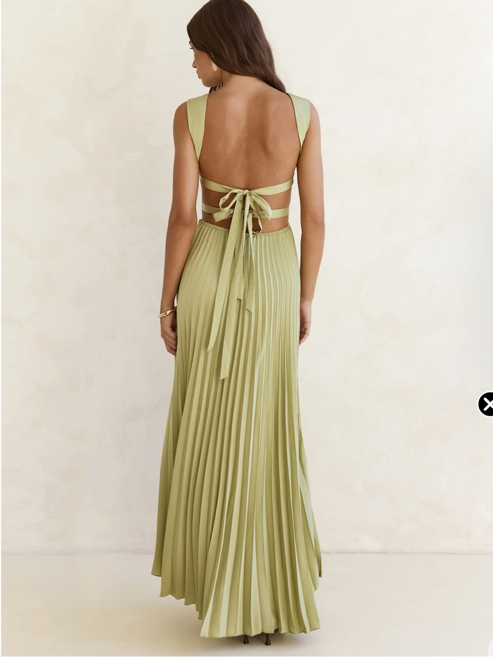 Song Of The Sky Plisse Maxi Dress Green